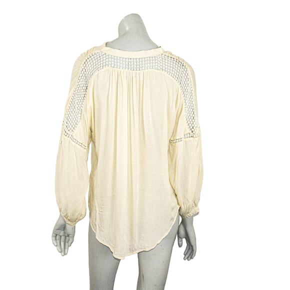 Magali Pascal Lace Trim Blouse in cream beige Size XS - Picture 3 of 9